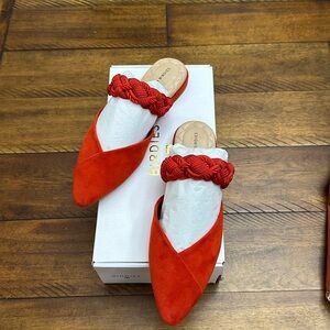 Birdies red suede slides size 7.5
